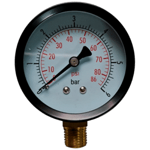 MANÓMETRO DE METAL 80PSI (0-6 BAR) 60MM - (20840)